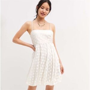 Anthropologie Ivory Sachin & Babi Textured Polka Dot Mini Dress Size 4